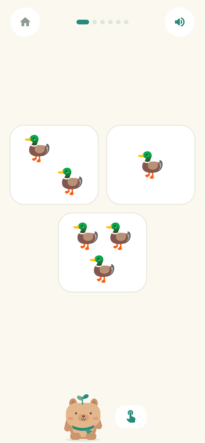 An EnsinaKids counting activity with illustrated ducks