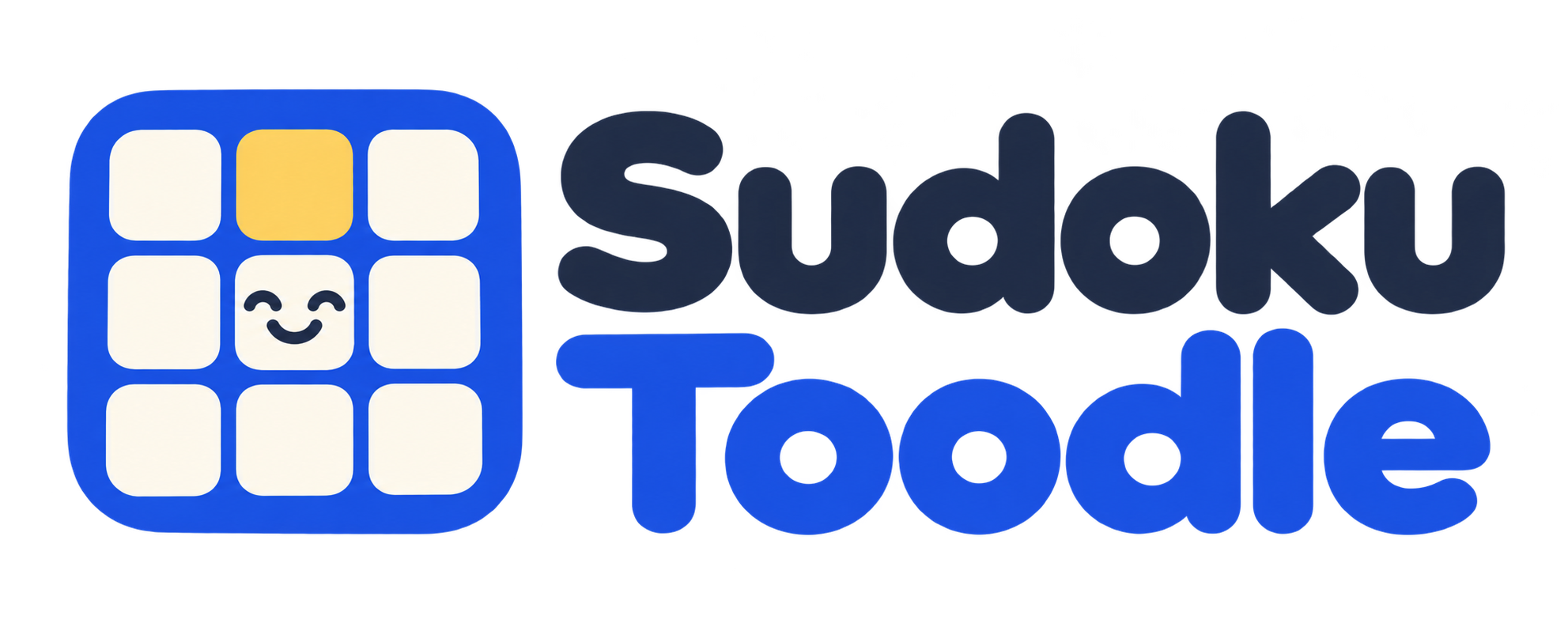 Sudoku Toodle’s smiling grid and colorful wordmark